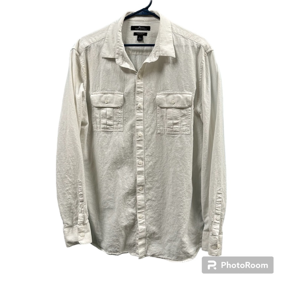 marc anthony linen slim fit shirt White Men's Large